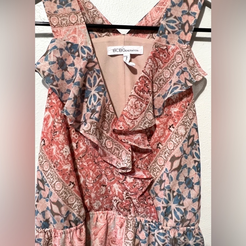 BCBGeneration Pastel Pink Paisley Mini Dress - Small - Picture 3 of 6